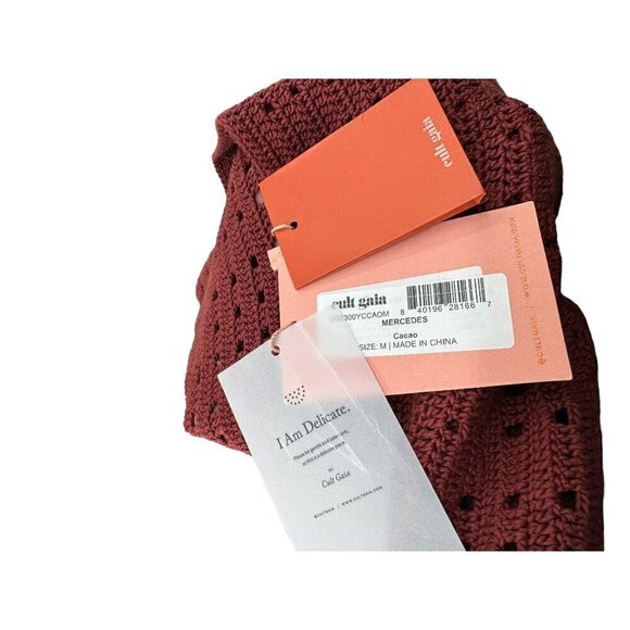 Cult Gaia Crochet Cotton Halter Neck Midi Dress NWT - Picture 9 of 9